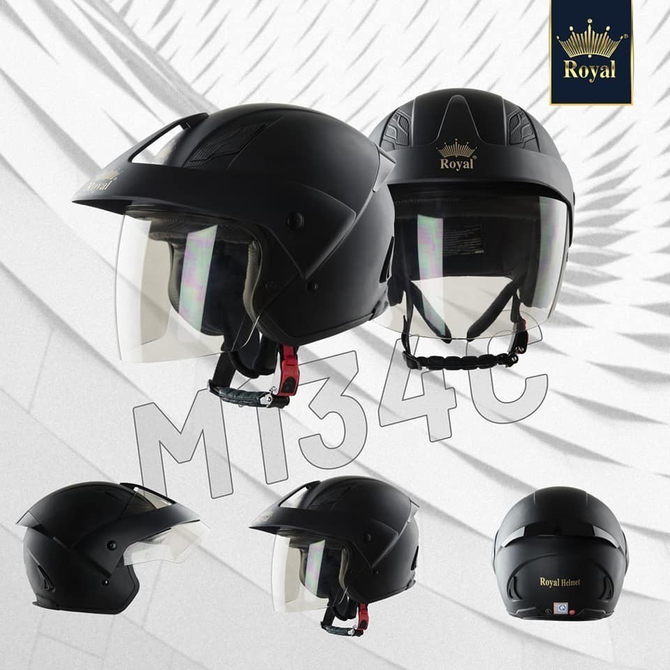 Mũ Bảo Hiểm 3/4 Có Kính Hãng Royal M134C Thời Trang Cá Tính Chính Hãng - Tặng Kèm Tem KYT