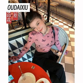 OUDAIXIU áo phông áo thun nữ croptop baby tee Đơn giản Comfortable Dễ thương thời trang WTX23B025H 6Z240207