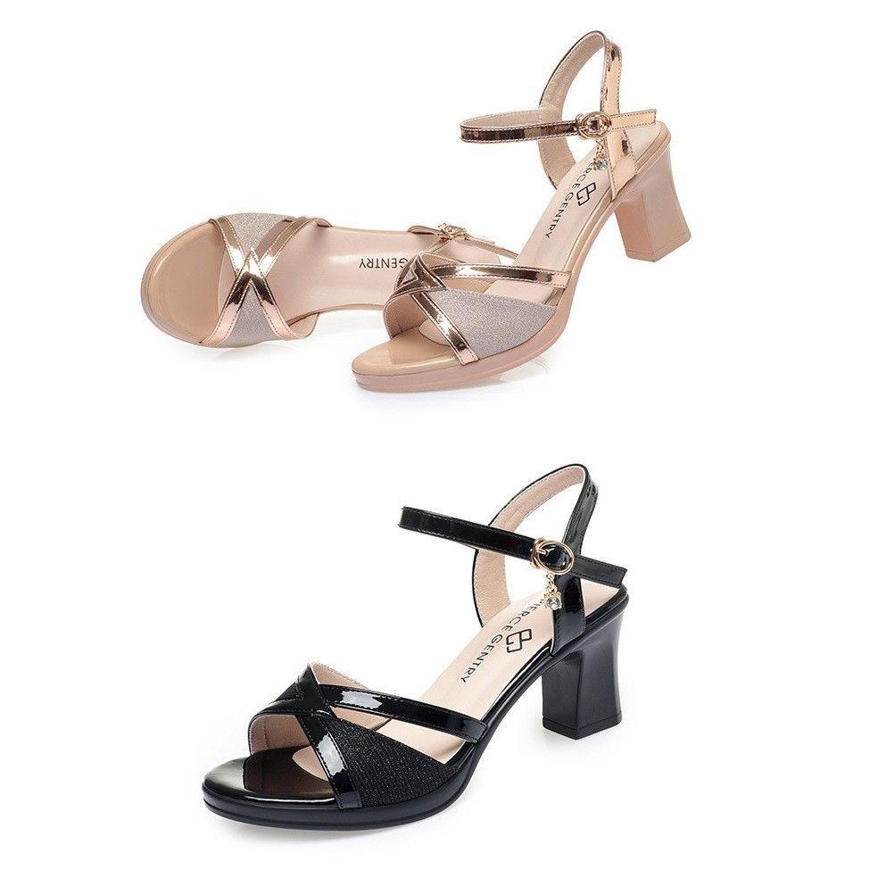 Dép nữ cao gót ĐẸP mẫu bản mờ gót vuông 3 phân, 5 phân, 7 phân và 8 phân chắc chắn,