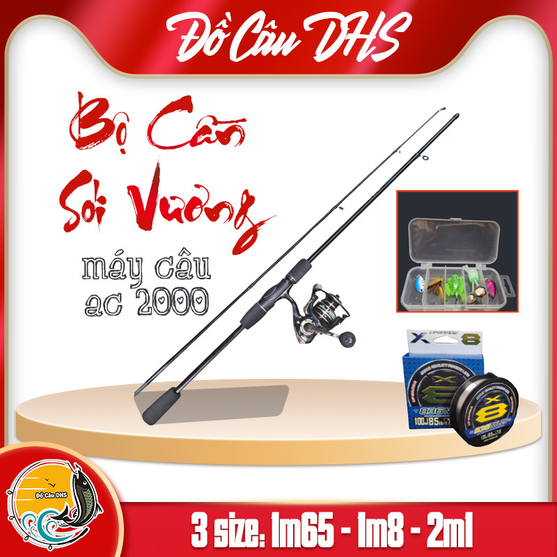 Bộ Cần Lure SÓI VƯƠNG Siêu Cấp, Máy câu AC 2000 máy đứng đủ size 1m65 1m8 2m1 - DIHOSO FISHING