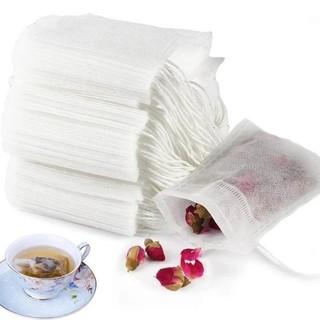 Bộ 50 túi đựng trà dùng một lần không dệt có dây rút túi lọc trà rỗng