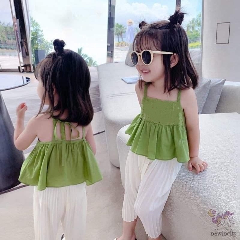 (Xả kho) Set cốm 2 dây quần dập ly bé gái