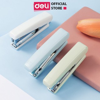 Dập Ghim Học Sinh Văn Phòng Mini Deli 30 Trang Ghim Bấm Giấy Số 10 Màu Pastel Dễ Thương Nhỏ Gọn Tiện Lợi
