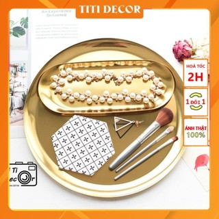 Dĩa tròn gold, silver trang trí chụp ảnh, decor nhà cửa, cửa hàng