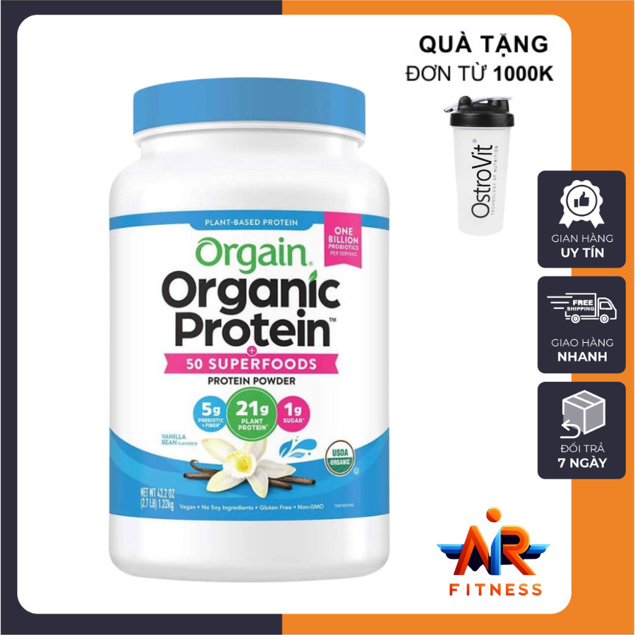 [FreeShip] Organic Protein Superfoods 1,22kg Orgain Hữu Cơ làm bánh, đạm thực vật, bữa phụ trước tập