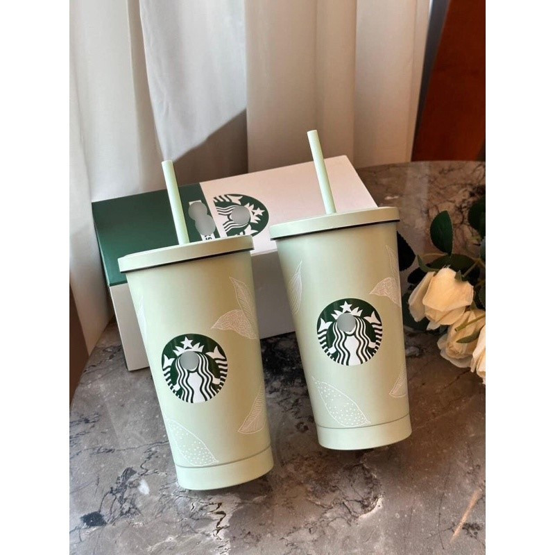 Ly giữ nhiệt Starbucks inox 304 cao cấp chống gỉ, ly giữ nhiệt đựng nước từ  8 - 12H màu xanh Mint c