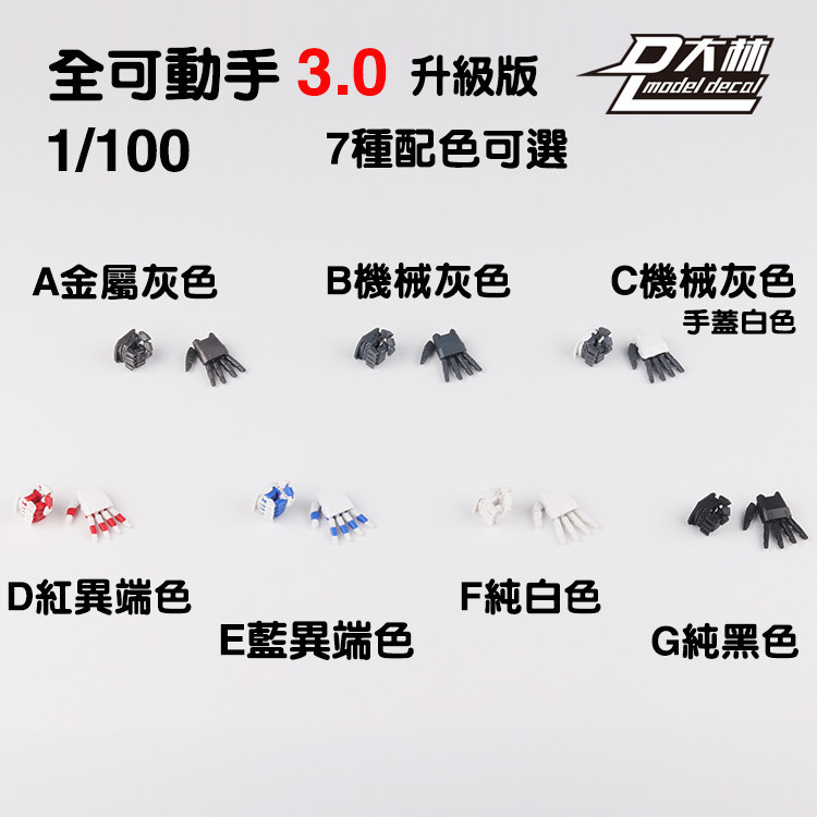 DL Dalin MG 1/100 Movable Hands 3.0 Version Astray Red Frame / Blue Frame / Sazabi ver.ka and so on