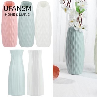 UFANSM Hoa Bằng Nhựa Thiết Kế Đơn Giản Chất Lượng Cao|Bình Hoa Giả Bằng Gốm Trang Trí Phòng Khách