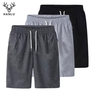 Quần short nam HANLU mỏng dáng rộng quần thể thao đơn giản màu đơn giản thoải mái và thoáng khí