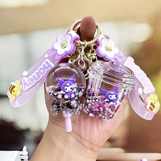 Hoạt hình dễ thương sáng tạo lấp lánh dễ thương kulomi pha lê lollipop móc khóa túi ô tô mặt dây chuyền móc khóa