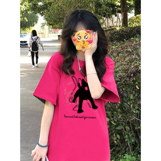 Fashmily 100% Cotton Mùa Hè Plus Size Nữ Áo Phong Cách Hàn Quốc In Hình Độc Đáo Đồ Họa Tay Ngắn Nam Unisex Rời Quá Khổ Tee