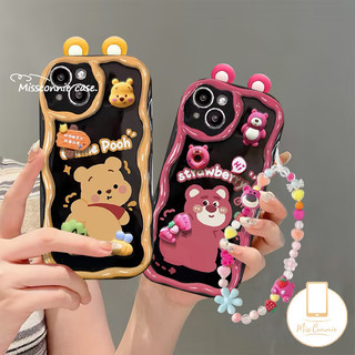 Dành Cho Redmi 13C 9A 12C 10C 9T 12 10A A1 10 9C A2 9 Note 12 13 8 11s 10 9 11 10s Pro Max Poco X5 M3 Mi 12 11 Lite 3D Búp Bê Hoạt Hình Winnie The Pooh Dâu Gấu Giá đỡ mềm