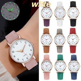 Đồng hồ đeo tay thạch anh WITTE, Đồng hồ dạ quang hợp kim thủy tinh, Dây đeo đồng hồ da dạ quang Đồng hồ đeo tay nữ