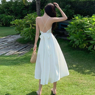 Sanya Du Lịch Mặc Influencer Sling Dây Đầm Mùa Hè Mỏng Hơn Nhìn Trắng Cổ Tích Váy Đi Biển Kỳ Nghỉ Váy Đi Biển