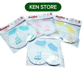 Combo 5 Bao tay chân bo trắng viền sơ sinh Hotga KEN STORE