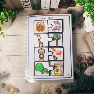 [Autismshop] Học liệu bóc dán chủ đề con vật