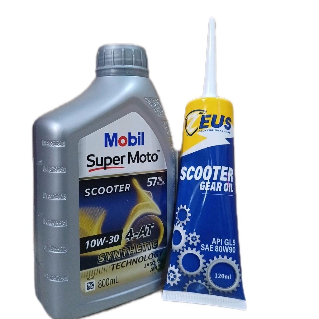 Dầu Nhớt Mobil Super Moto 10W30 800ml cho xe tay ga và hộp số Zeus