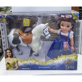 Búp bê kèm chú ngựa Disney Beauty and the Beast Belle Blue Dress Doll with Philippe Horse