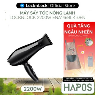 Máy sấy tóc LocknLock công suất lớn, 2 chiều nóng lạnh kèm mỏ vịt dễ tạo kiểu chuẩn Salon ENA146BLK - HAPOS BEAUTY