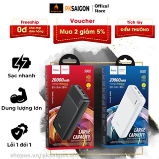 Pin Sạc Dự Phòng Hoco SU02 20000mAh 2 Output USB 2 Input Micro TypeC, Hỗ Trợ Sạc Nhiều Thiết Bị Cùng Lúc PKSAIGON