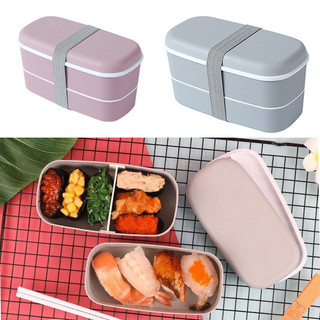 Hộp cơm trưa cầm tay Nhật Bản, hộp đựng thức ăn đơn giản bằng nhựa, hộp cơm trưa trẻ em hai lớp, hộp cơm trưa trái cây, hộp cơm trưa trẻ em hai lớp, hộp cơm trưa trái cây