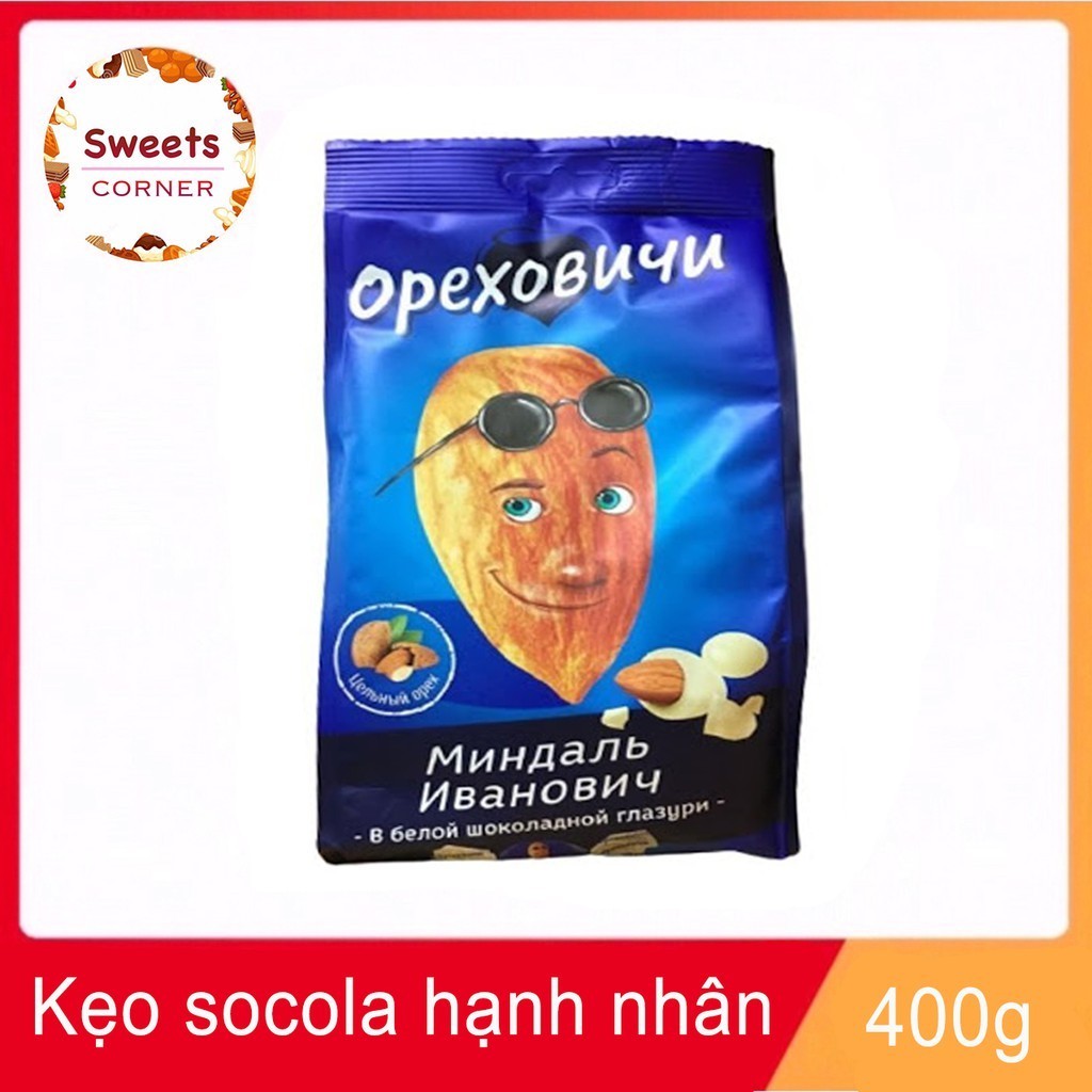 Kẹo hạnh nhân Nga Orekhovichi Almond Nga 400g MOONSHINEFOODS