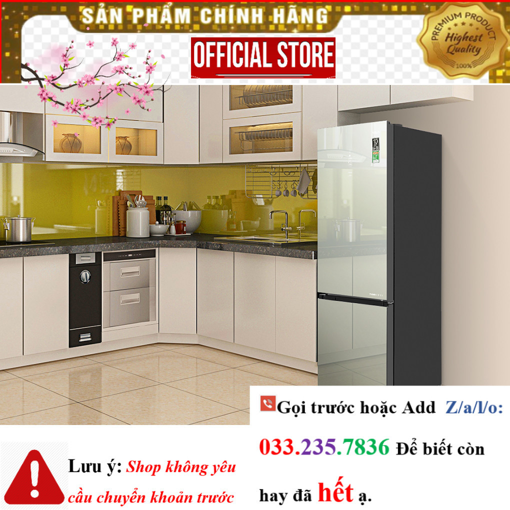  New Tủ lạnh Aqua Inverter 292 lít AQR-B350MA(GM)