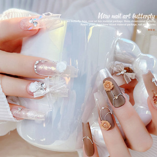 Phụ kiện trang trí móng tay hình hoa hồng và bướm diy độc đáo