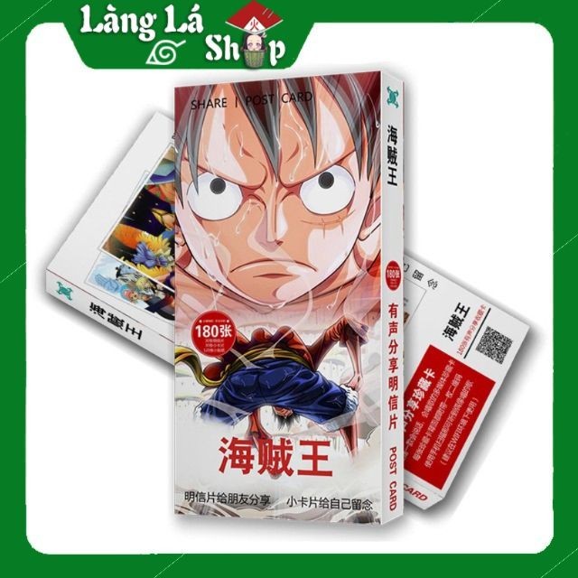 Hộp Postcard Bưu thiếp (Trọn bộ 180 Hình có Sticker) Anime/Manga Nhiều mẫu mã (SAO, Kimetsu, One Piece, Naruto, Re Zero)