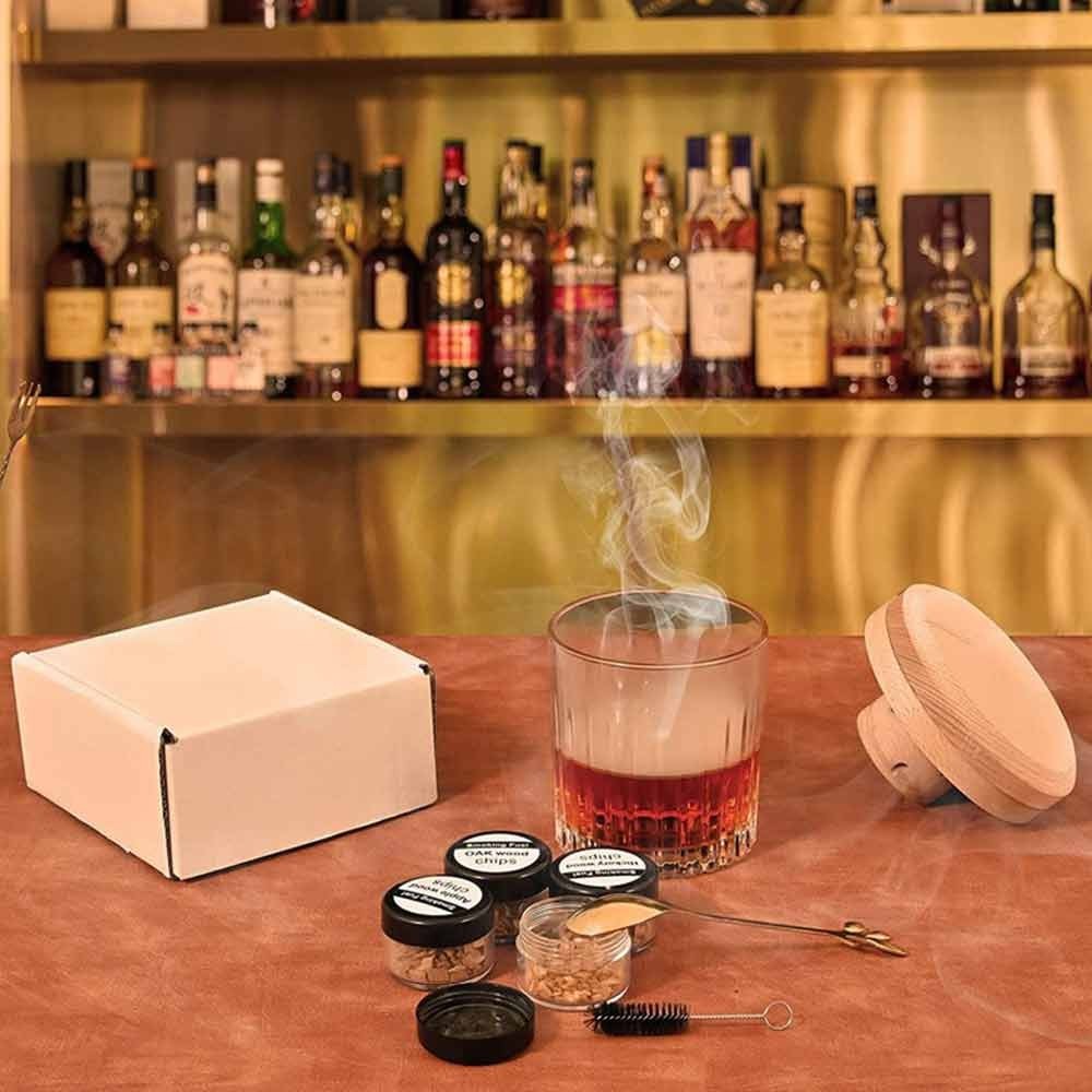 Cocktail Smoker Kit -Whiskey/Bourbon Smoker Infuser Kit with Flavors Wood Chip