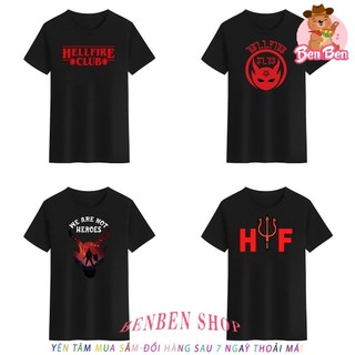 HOT Áo nam Nữ Tay Ngắn Cổ Tròn aogau.store In Chữ Stranger Things Season 4 Cá Tính