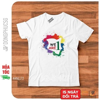 Áo thun hội nhóm lớp mẫu We are 1 độc đáo form unisex nam nữ màu trắng chất thun mềm mịn ANL172 | SG