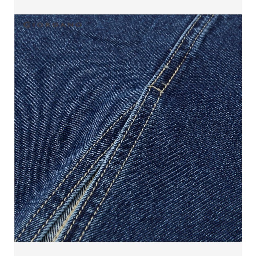 Chân váy dài GIORDANO 13463662 denim lưng cao phối nhiều túi thời trang dành cho nữ