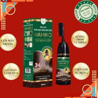 Dầu gội phủ bạc Pucoliza /Hamiko chai 500ml Gồm 3 màu Đen, Nâu Đen, Nâu hạt dẻ - HTshop