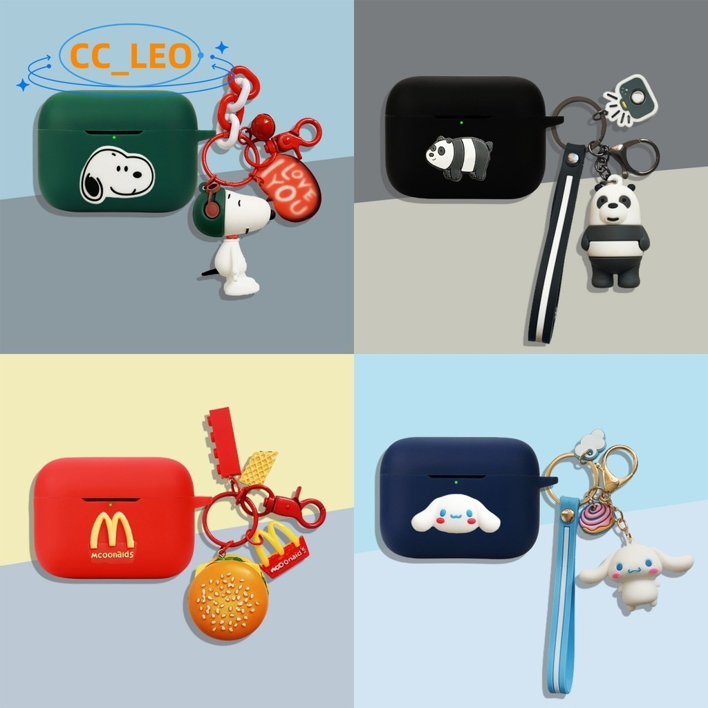 Suitable for Marshall MOTIF II ANC Case Cartoon Panda Burger Keychain Pendant Marshall MOTIF II ANC 