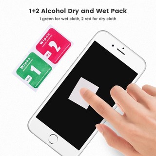 1 + 2 túi đựng cồn ướt và khô điện thoại di động màng cường lực công cụ phụ loại bỏ bụi miếng dán làm sạch bộ cồn cotton