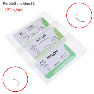 Ine 12 cái 2.0 / 3.0 / 4.0 suture nlon thread thực hành phẫu thuật vô trùng n