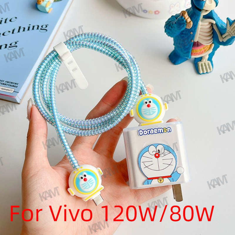 Kam 5 Cái / bộ Vỏ Bảo Vệ Sạc Hoạt Hình Vivo 80w / 120w 3D Hoạt Hình Dễ Thương Cáp Dữ Liệu Vỏ Bảo Vệ 