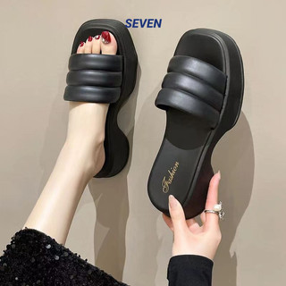 SEVEN dép sandal nữ dép đế cao Thoải Mái Xinh Xắn  Đàn hồi tốt Thanh lịch Đệm êm Độ bền cao FDL2430T3G 13Z240328