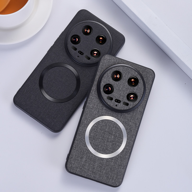 Dành Cho Xiaomi Mi 14, 14 Pro, 14 Ultra Case ELVEV Vải Chống Vân Tay Chất Lượng Cao Vải nỉ Vỏ Điện T