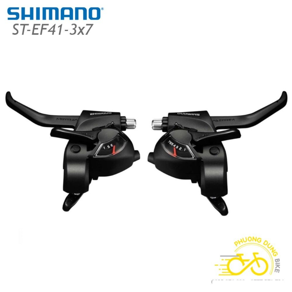 Tay đề xe đạp SHIMANO ST EF41 3x7 Speed - Hàng chính Hãng Shimano