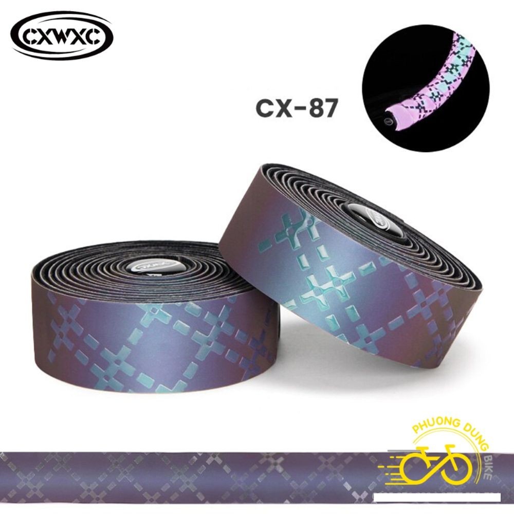 Dây quấn (Băng quấn) ghi đông xe đạp da PU phản quang CXWXC CX-87