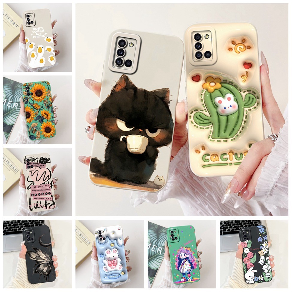 Dành Cho Samsung A31 Ốp Lưng A315F Silicon Mèo Dễ Thương Thời Trang Ngộ nghĩnh Chống Sốc Ốp lưng Sam