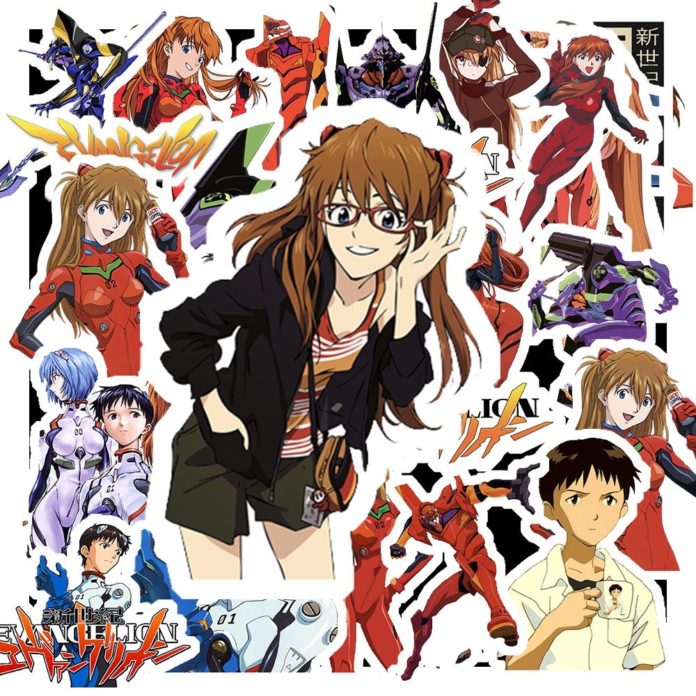 Bộ 50 Sticker Hình EVANGELION | Decal Phản Quang 7 Màu Halogram | Decal Chống Nước |  000227