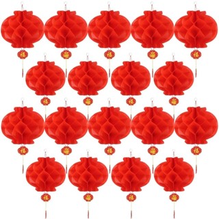 Set 5 lồng đèn giấy treo trang trí năm mới phong cách trung hoa