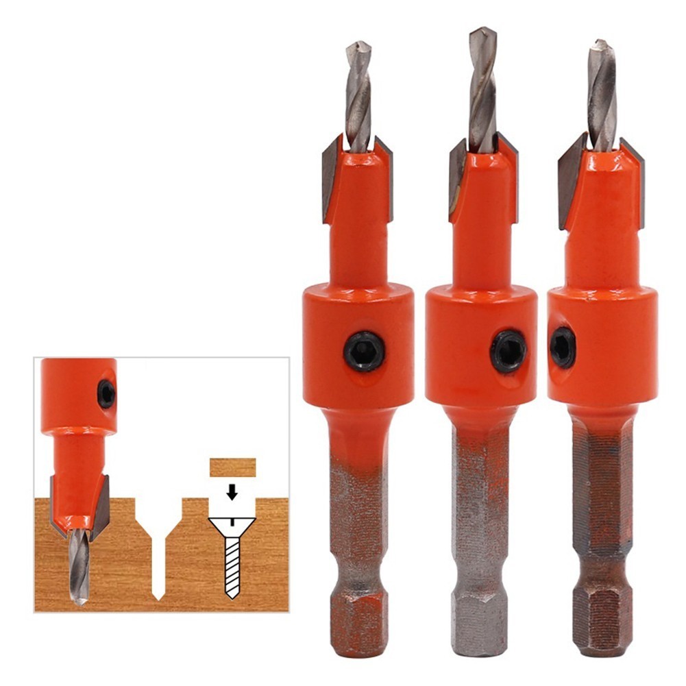 【VARSTR Tool】 1pc Woodworking Hex Shank Countersink Drill Bit Salad Drill Step Drill Bit