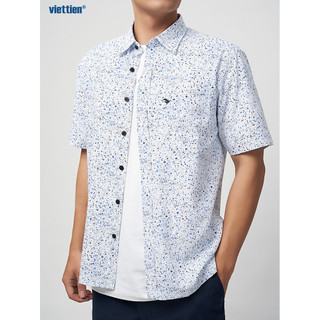 Sơmi ngắn tay VIETTIEN SMART CASUAL phom regular lai ngang vải sợi hoa hồng - 6S0638NR1/SNHZ