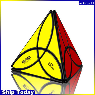 Arthur Qiyi Magic Cube Clover Shaped Pyramid Stickerless 3x3 Smooth Speed Cube Đồ chơi giáo dục