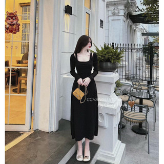 VÁY BODY CỔ VUÔNG  2 MÀU lương su shop
