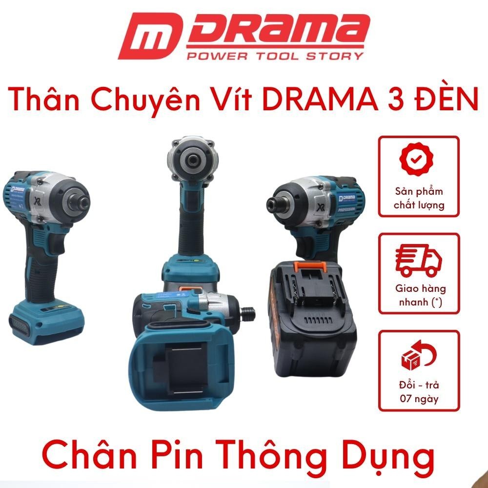 Thân Máy Chuyên Vít DRAMA XANH Chân Pin Thông Dụng